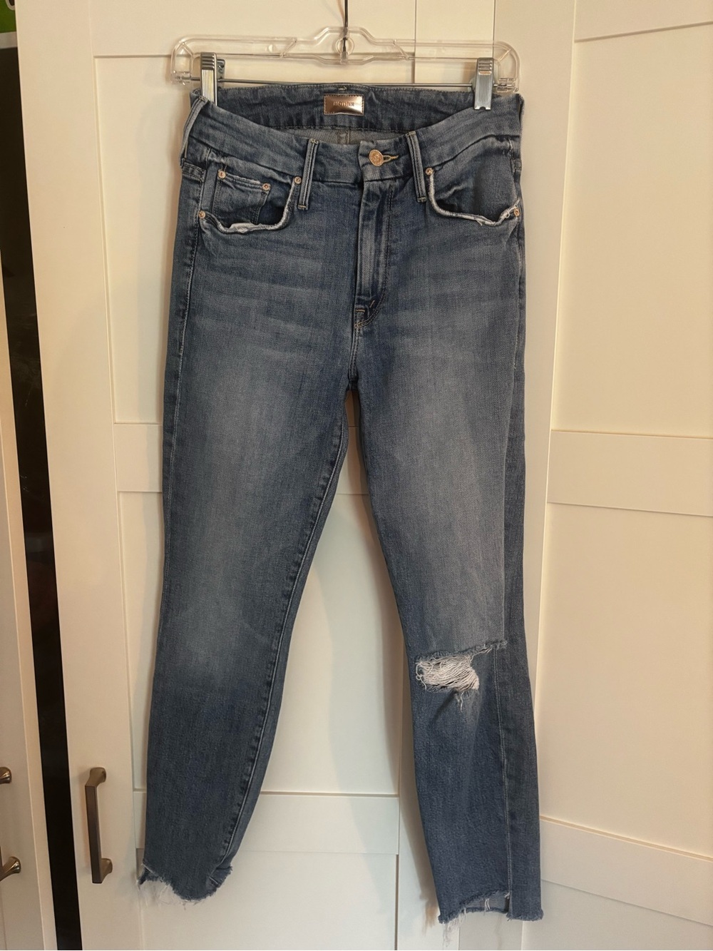 Mother The Looker Ankle Step Fray Distressed Jeans Size 26 Casual Chic